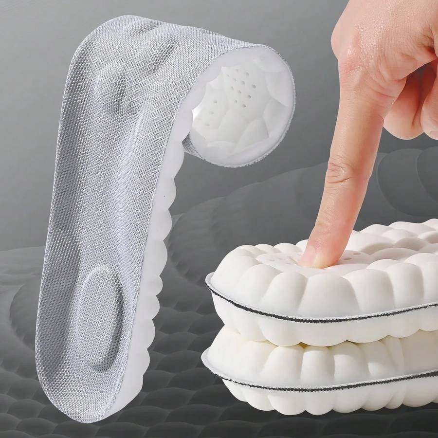 1/2/4pairs Latex Sport Insoles Soft High Elasticity Shoe Pad