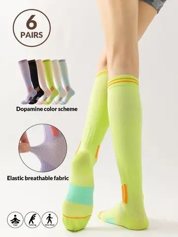 Bright Pop Crew Compression Socks