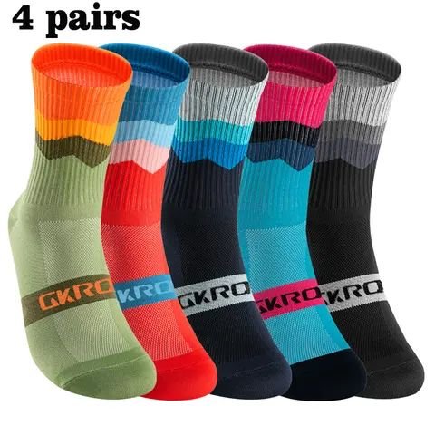 Colour Block Sports Compression Socks, 4 Pairs