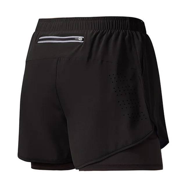 Men's Running Shorts Quick-drying Fitness Black Double Layer