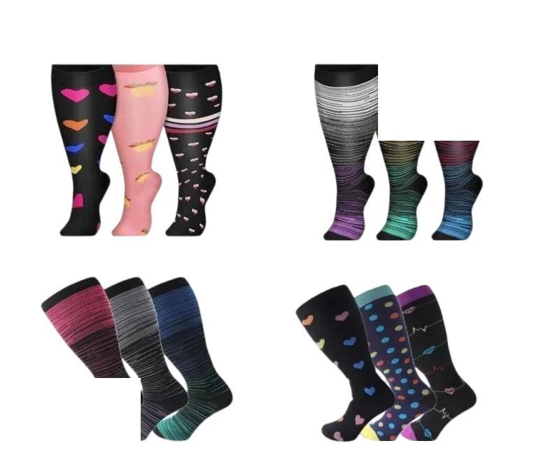 Ombre Wide Calf Compression Socks