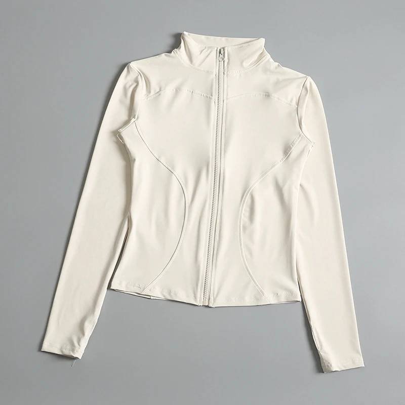 Women Zip Fitness Yoga Shirt Long Sleeve Sports Jacket Gym T
